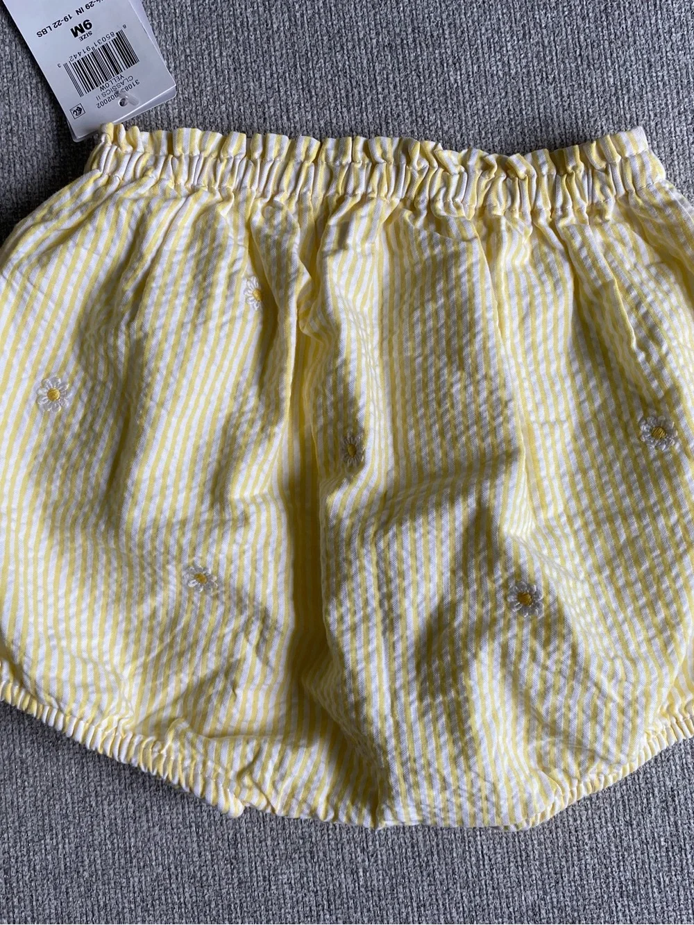Ralph Lauren Yellow Striped Embroidered Daisy Baby Bloomer Shorts